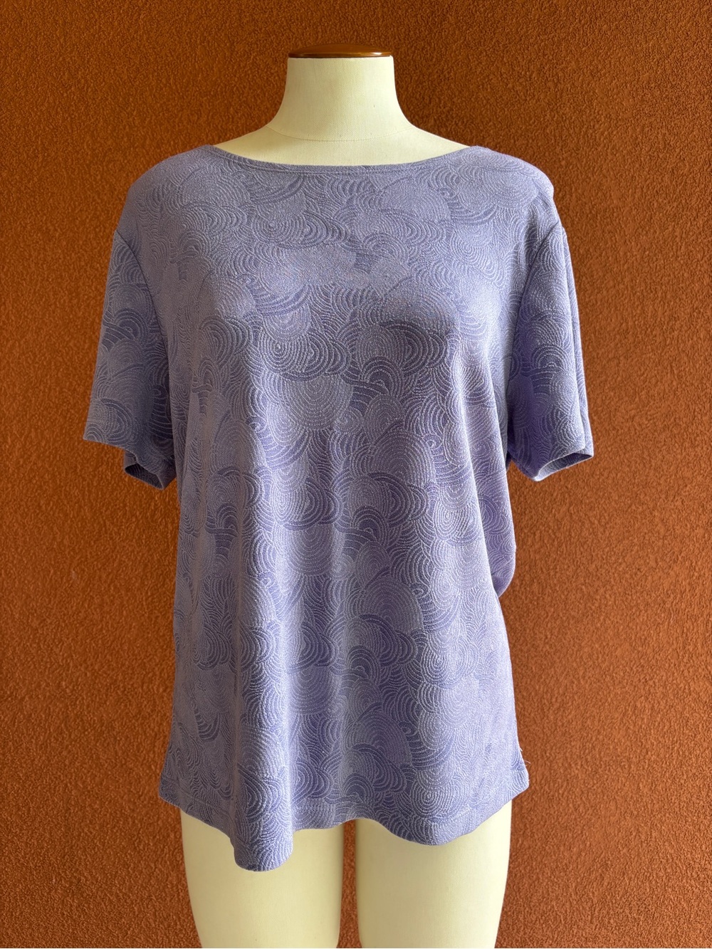 Coldwater Creek Lavender Short-Sleeve Boat Neck Top